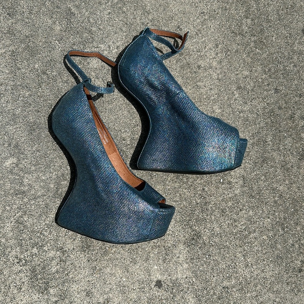 Jeffrey Campbell Night Walk Dayzz Mermaid Blue Platforms